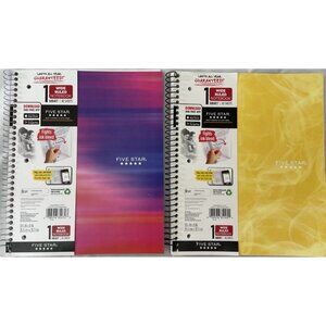 Five Star 1 Subject Wide Ruled Notebook 80 Sheets Set of 2 Random Colors